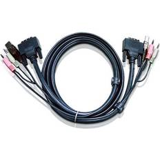 Aten 2L-7D03U USB A/3.5mm/DVI - USB B/3.5mm/DVI 3m