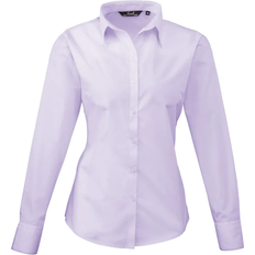 Premier Women's Long Sleeve Poplin Blouse - Lilac