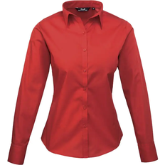 Premier Popeline Blouse Met Lange Mouwen - Rood