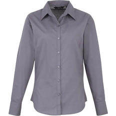 Premier Popeline Blouse Met Lange Mouwen - Grijs