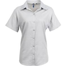 Premier Women's Short Sleeve Signature Oxford Blouse - Silver