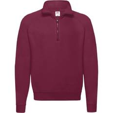 Fruit of the Loom Zip Neck Sweatshirt - Burgundy