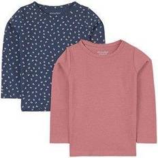 9-12M - Mädchen Blusen & Tuniken Minymo Basic Blouse 2-pack - Mesa Rose (3935-585)