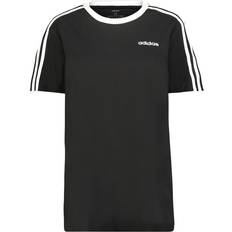 adidas Women's Essentials 3 Stripe Boyfriend Tee - Black/White