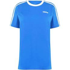 adidas Women's Essentials 3 Stripe T-shirt - Blue/White