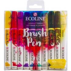 Multifargete Penseltusjer Ecoline Hand Lettering Brush Pen 10 Set