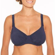 Dame - Elastan / Lycra / Spandex Badetøy Wiki Basic Full Cup Bikini Top - Dark Blue