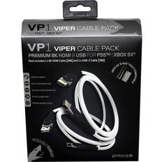 PlayStation 4 Adattatori Gioteck PS4/PS5 Premium Viper VP1 Cable Pack - White/Black