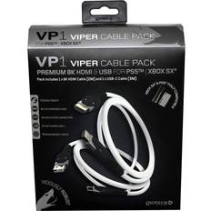 PS4/PS5 Premium Viper VP1 Cable Pack - White/Black