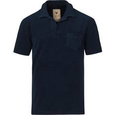 Solid Terry Polo Shirt - Navy