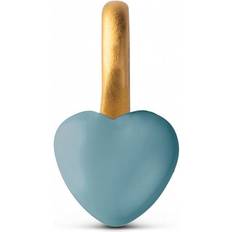 Turkis Charms & Vedhæng ENAMEL Copenhagen Heart Charm - Gold/Dusty Turquoise