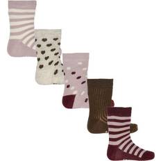 Randiga Strumpor Barnkläder Minymo Socks 5-pack - Rose Smoke (5079 514)