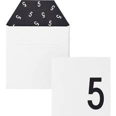 Invites Birthday Card 5 White/Black