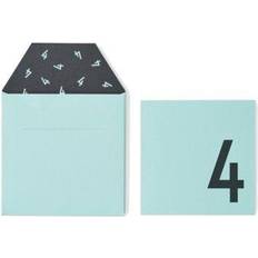 Turkis Lykønskningskort & Invitationskort Design Letters Invites Birthday Card 4 Turquoise/Black