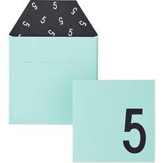 Invites Birthday Card 5 Turquoise/Black