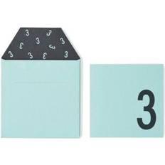 Turkis Lykønskningskort & Invitationskort Design Letters Invites Birthday Card 3 Turquoise/Black