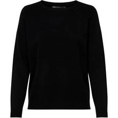 Only Solid Colored Knitted Pullover - Black