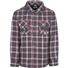 Girls Shirts Children's Clothing Trespass Kid's Average Checked Shirt - Dark Grey Check (UTTP4494)