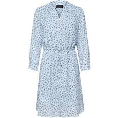 Bleu - Robe à mi-longueur Robes Selected Damina Printed Long Sleeved Dress - Blue/Arctic Ice