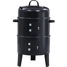 Barbecue a Doppio Alimentazione vidaXL Griglia Barbecue A Carbone 3-in-1 40x80 cm Nero