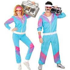 Unisex Kostüme Widmann 80s Tracksuit Light Blue Costume