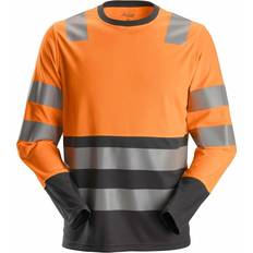 Snickers Workwear AllroundWork Hi-Vis Long Sleeve CL2 T-shirt - Hi Vis Orange/Steel Grey