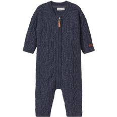 Name It Wrilla Wool Ls Knit Suit - Blue