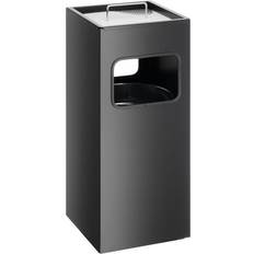 Waste Basket Metal with Ashtray Square