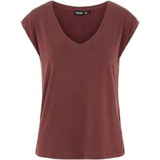 Pieces Modal T-shirt - Red Mahogany