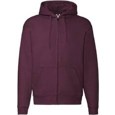 Fruit of the Loom Zip Through Hooded Sweatshirt - Burgundy