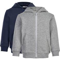 Sweat Jacket With Hood 2-Pack - Grey Melanga (5752-131)