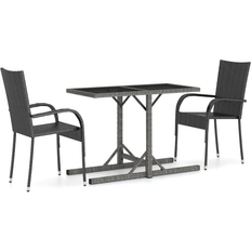 vidaXL 3072452 Juego de comedor de patio, 1 Mesa incl. 2 Sillas