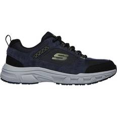 Skechers Oak Canyon Navy Leather Pu Mesh Lime Trim