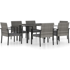 Rettangolare Set da pranzo per patio vidaXL 3065714 Set da pranzo per patio, 1 Tavolo incluso 6 Sedie