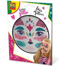 Dyr Klistermærker SES Creative Fashion Glitter Face Tattoos Cat 14146