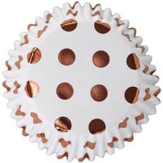 Rosa Cupcakeformar PME Rose Gold Polka Dots Cupcakeform 5 cm