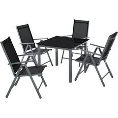 Alluminio Set da pranzo per patio tectake 403905 Set da pranzo per patio, 1 Tavolo incluso 4 Sedie