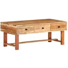 Natural Coffee Tables vidaXL Solid Acacia Wood Natural Coffee Table 50x100cm