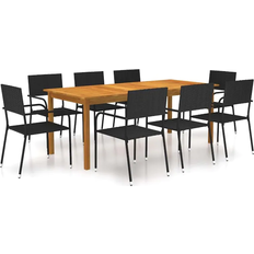 Empilable Ensembles repas de patio vidaXL 3067924 Ensemble repas de patio, 1 Table incluse 8 Chaises