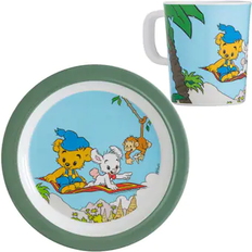 Vaskemaskinvennlig Barneserviser Rätt Start Flat Plate and Large Mug Bamse