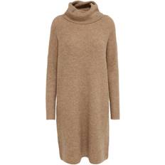 Wolle Kleider Only Jana Long Knitted Dress - Brown/Indian Tan