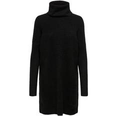 Only Robe en Maille Col Bénitier Manches 3/4 Au-dessus Du Genou Noir