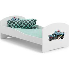 Fordon Barnsängar Barnrum Kobi Luk Brain Cot Police Motif with Storage 160x80cm