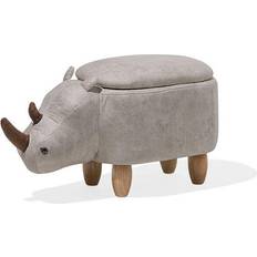 Brown Poufs Beliani Rhino Pouffe 35cm