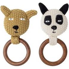 Pandas Babyspielzeuge Bloomingville Animal Rattle 2 Pack