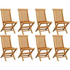 Teck Chaises de Jardin vidaXL 3072916 8-pack Chaise de jardin pour repas