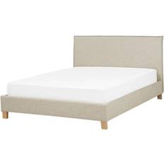 Beige Bed Frames Beliani Sennez 140x200cm