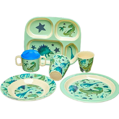 Melamiini Vauvanhoito Rice Dino Melamine Dinner Set Green One Size