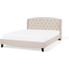 Beige Bed Frames Beliani Bordeaux 160x200cm