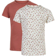 Minymo Basic T-shirt 2-Pack - Canyon Rose/White (3933-411)